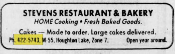 Stevens Restaurant & Bakery - Jan 1975 Ad